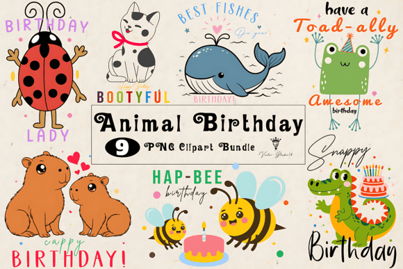 Animal Birthday PNG Clipart Bundle: Beyond Basic Decorations