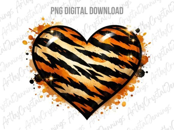 Animal Print Tiger Stripe Heart PNG: A Wildly Versatile Design Asset