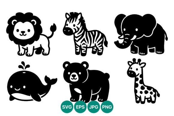 Animal Silhouettes Vector Set: Six Icons for Any Project