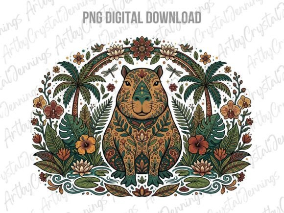 Bring Your Projects to Life with a Tropical Floral Capybara