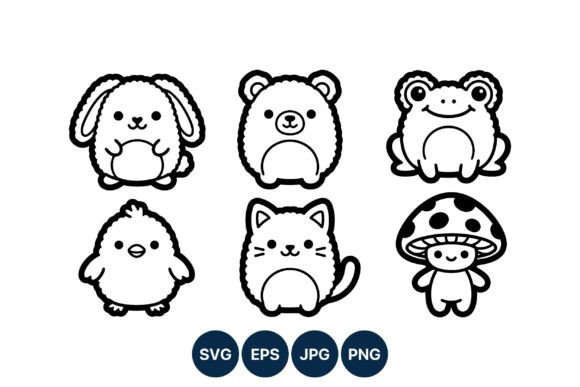 Charming Line Art: A Versatile Vector Set for Modern Creators