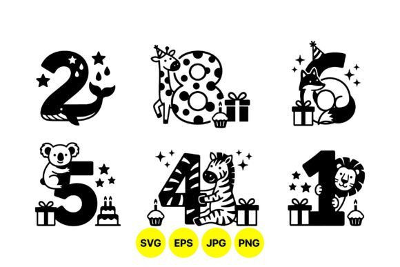 Cute Animal Birthday Numbers: A Whimsical Design Solution