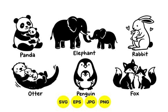 Cute Animal Family Clipart: Adorable Vectors for Every Project