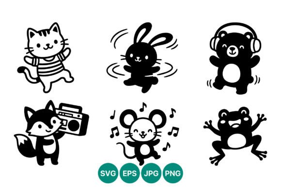 Cute Black and White Animal Vector Art: A Playful Design Solution