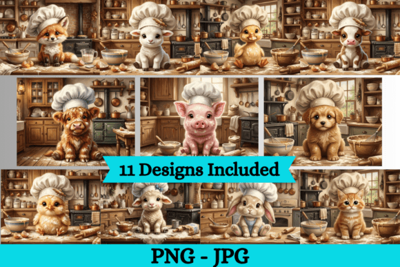 Farm Animal Chef PNG Bundle: Your New Favorite Design Asset
