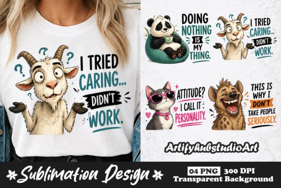 Funny Animal Attitude Sublimation: A Creative Asset for Modern Projects