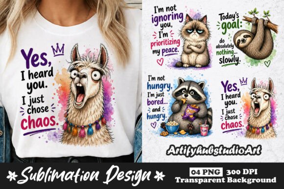 Funny Chaos Animal Sublimation: Where Whimsy Meets Professional Design