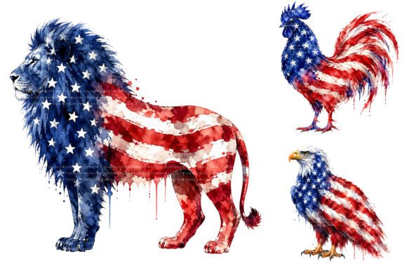 Patriotic Animal Watercolor Clipart PNG: A Designer's Toolkit