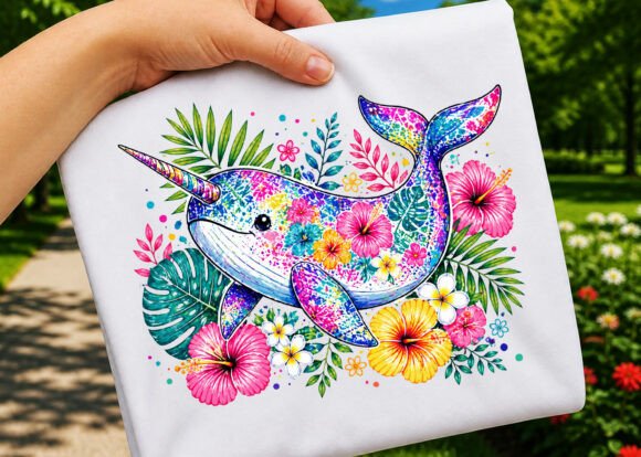 Tropical Narwhal: A Playful Design Asset for Ocean-Themed Projects