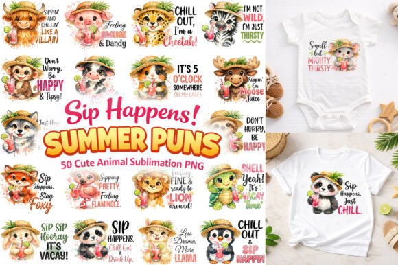 Unleash Your Creativity with the Summer Animal Pun Sublimation Bundle