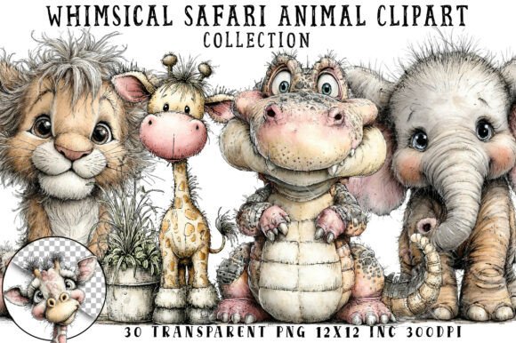Whimsical Safari Animal Clipart: Infusing Personality into Your Projects