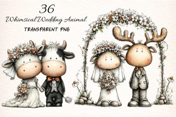 Whimsical Wedding Animal Clipart: Endless Design Possibilities